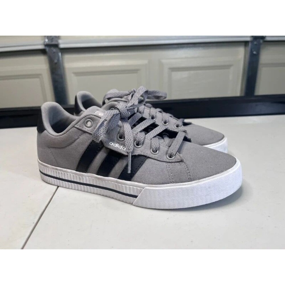 Adidas Grey Canvas Sneakers size 5 boys